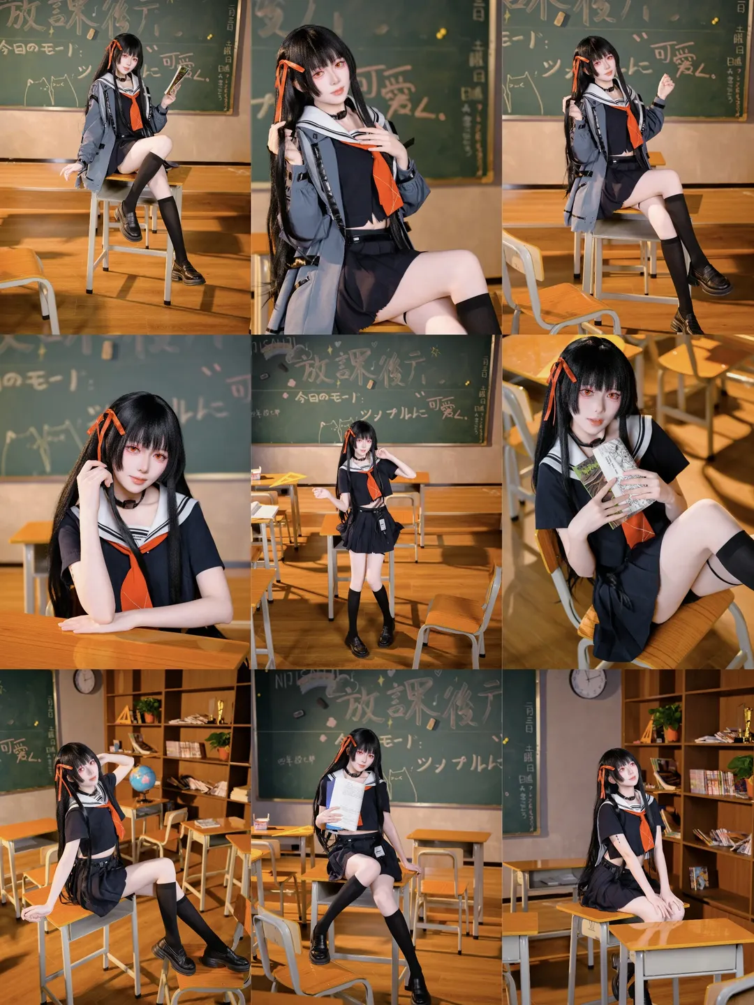 【千咲cos】鸣潮学院风，放学后的教室光影 - 第 1 张
