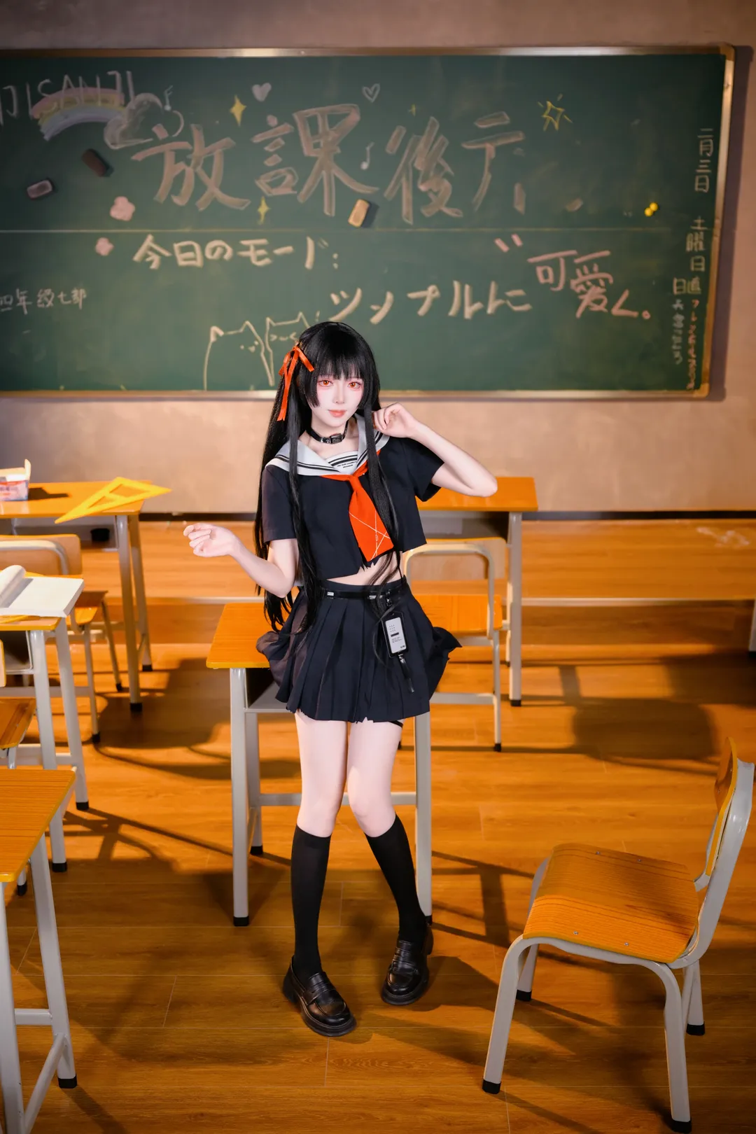 【千咲cos】鸣潮学院风，放学后的教室光影 - 第 6 张