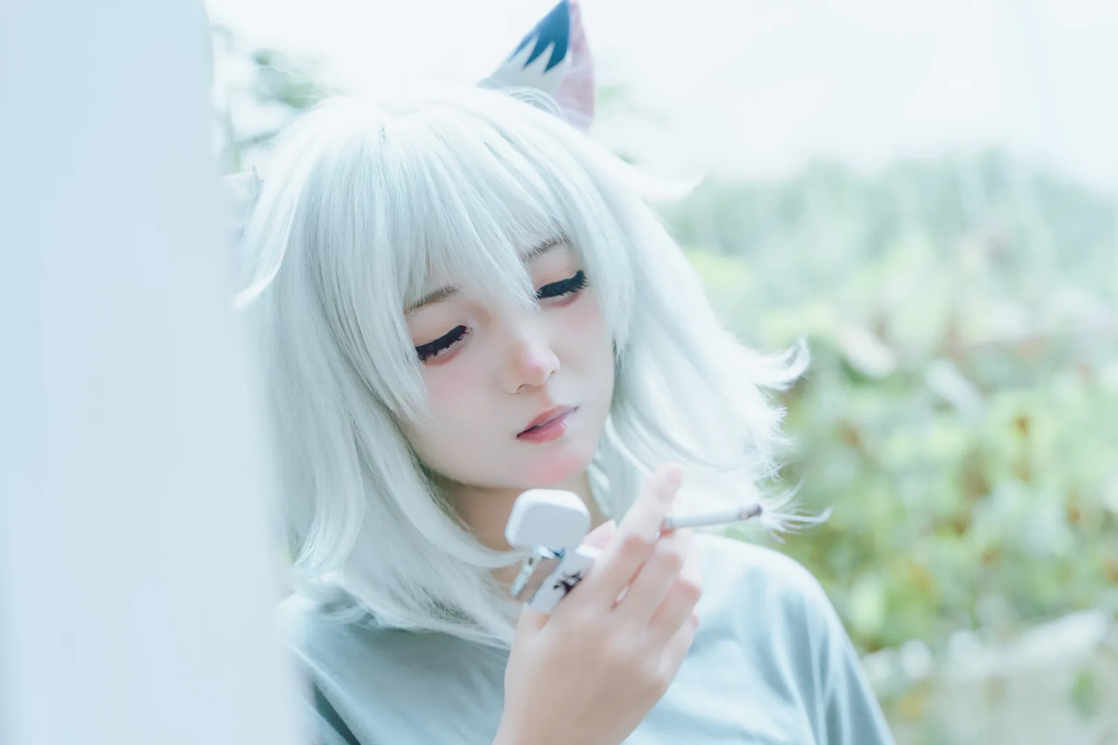 猫耳居家日常 与摄影师合作的慵懒感二次元写真 - 第 4 张