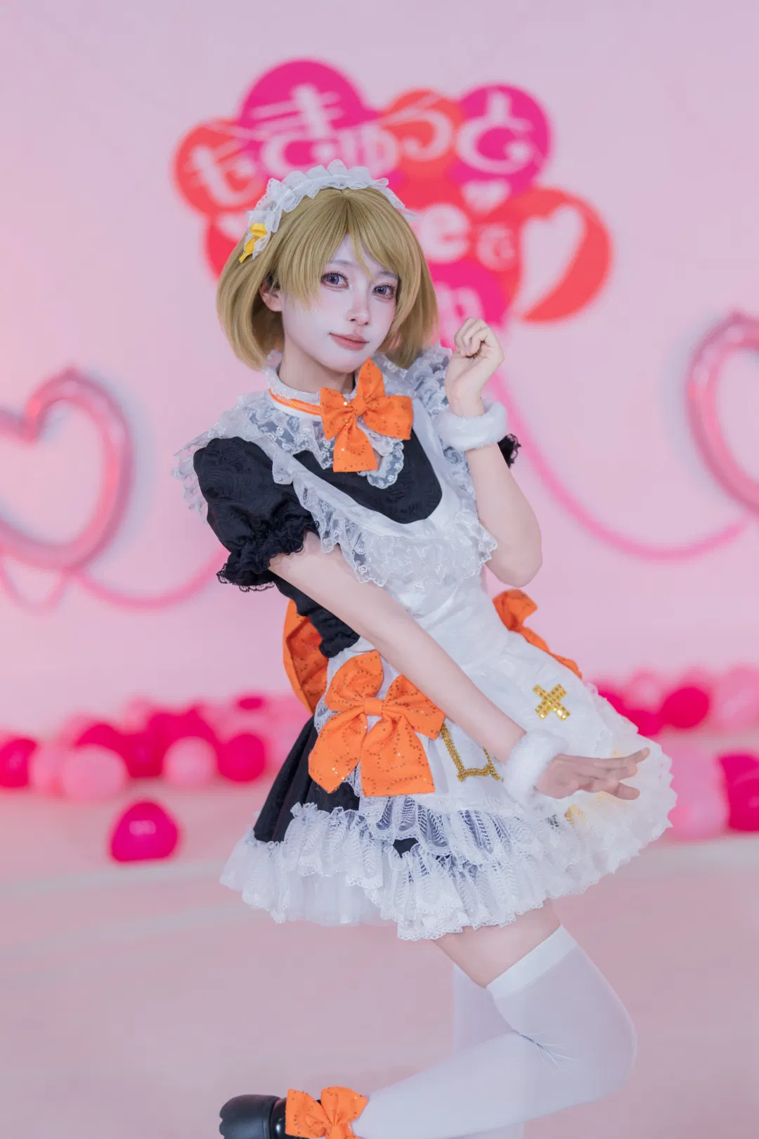 【小泉花阳cos】LoveLive缪斯女仆打歌服的甜美棚拍 - 第 3 张