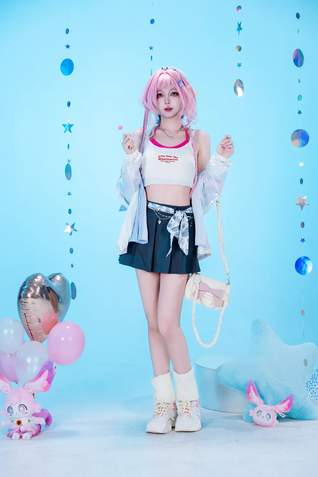 【昔涟cos】崩坏星穹铁道里的美好假日粉蓝穿搭 - 第 2 张