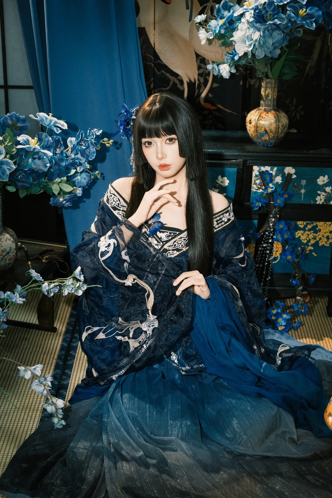 西安棚拍 深蓝重工刺绣古风写真 - 第 13 张