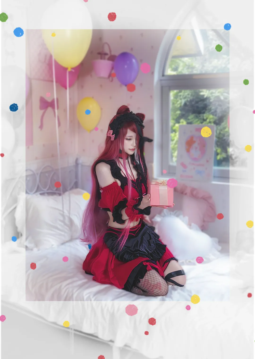 【提丰cos】Fate/Grand Order暗黑哥特风，红黑蕾丝搭配网眼袜 - 第 2 张