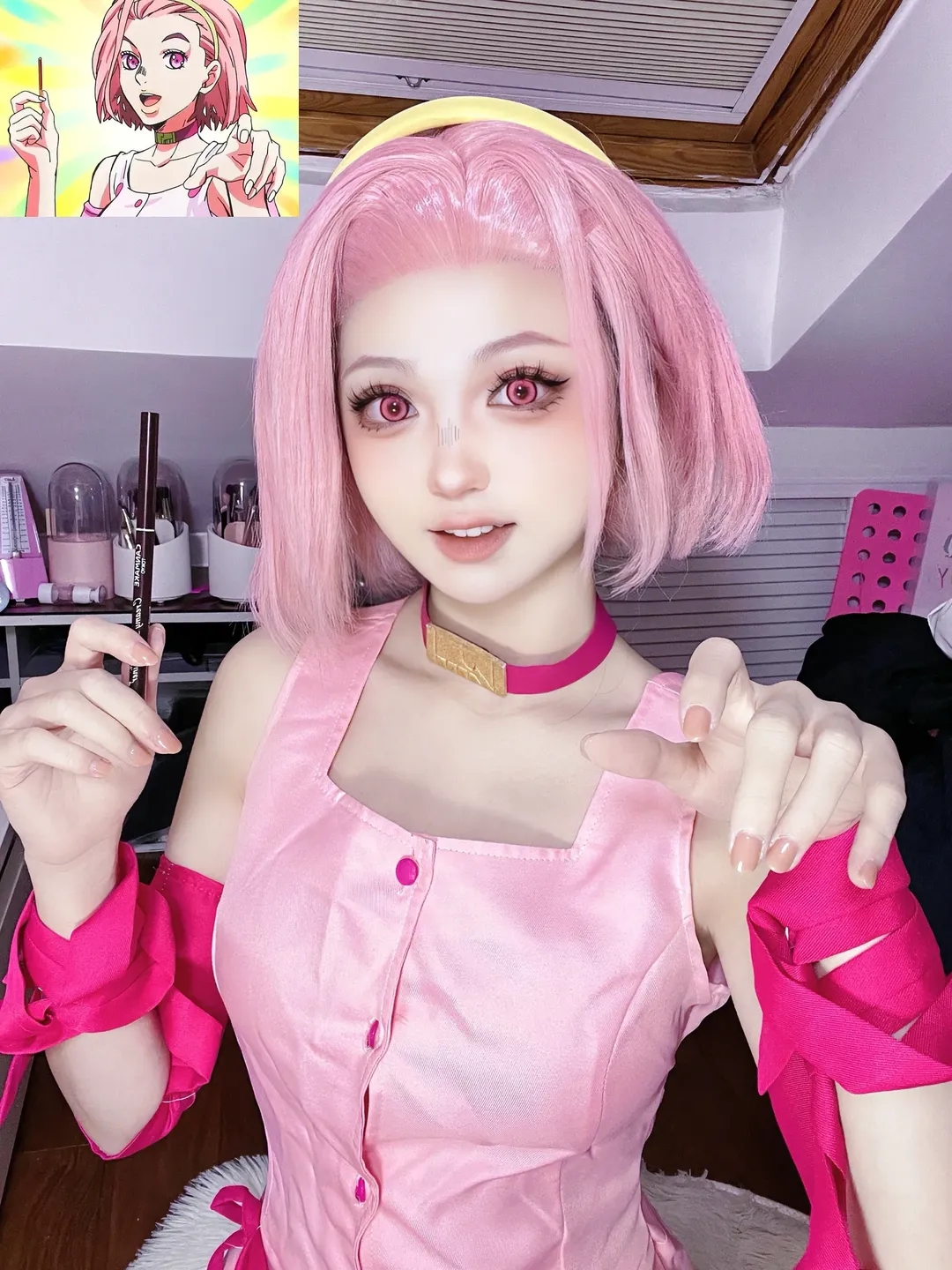 【杉本玲美cos】JOJO的奇妙冒险不灭钻石，粉色系的魅力 - 第 1 张