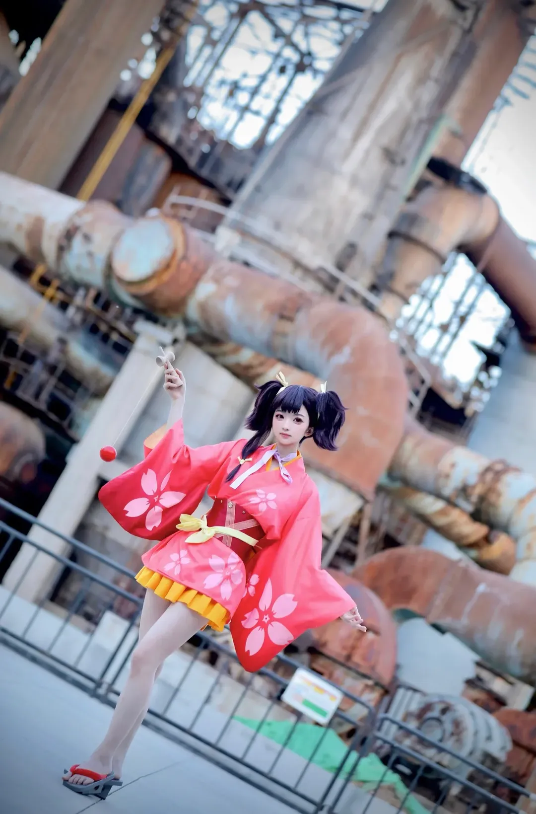【无名cos】甲铁城的卡巴内瑞 废墟工业风红和服 - 第 4 张