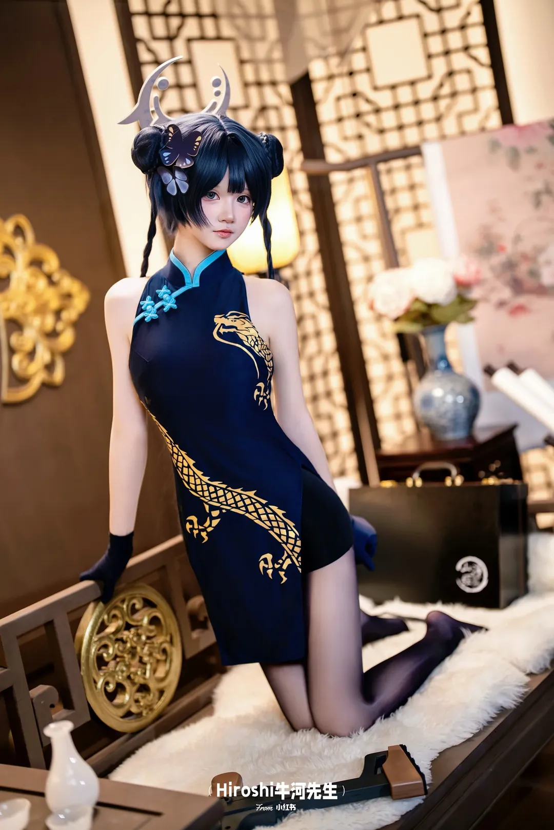 【龙华妃咲cos】蔚蓝档案龙华妃咲，中式旗袍与枪械的碰撞 - 第 2 张