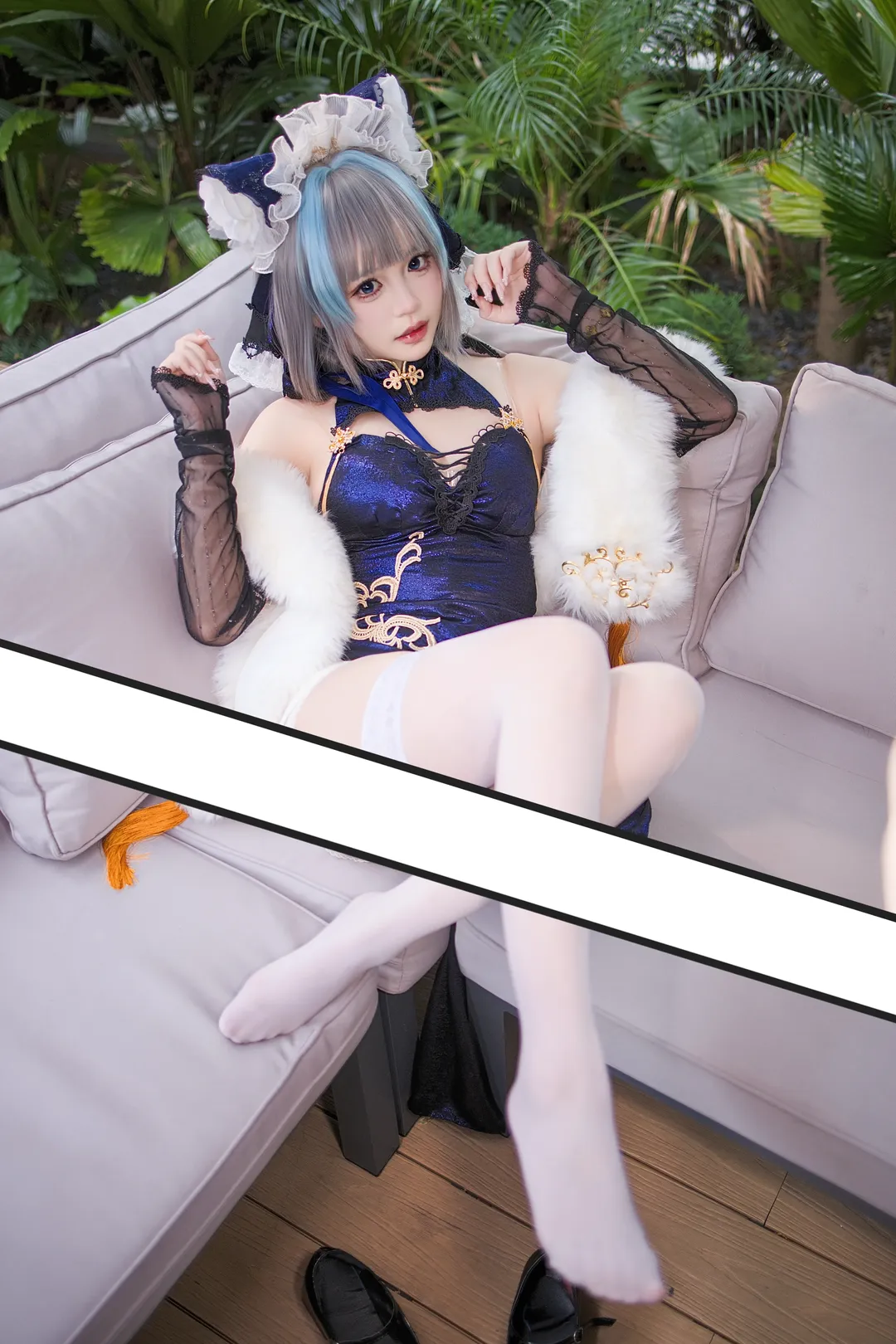【柴郡cos】碧蓝航线柴郡的蓝色女仆风写真 - 第 2 张