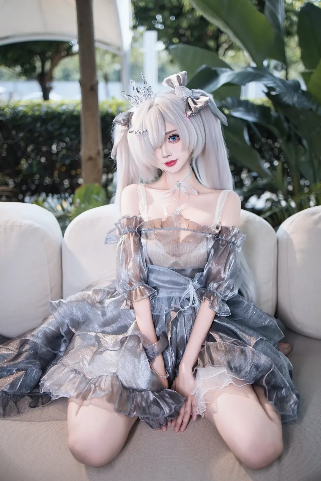 【灰姑娘cos】灰姑娘水晶公主銀髮造型，質感灰裙拍攝記錄 - 第 2 張