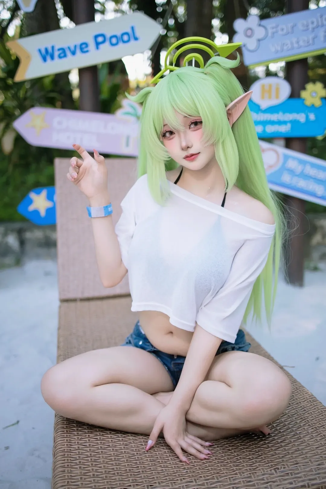 【橘光橘望cos】蔚藍檔案的哈密瓜雙子夏日泳裝拍攝 - 第 1 張