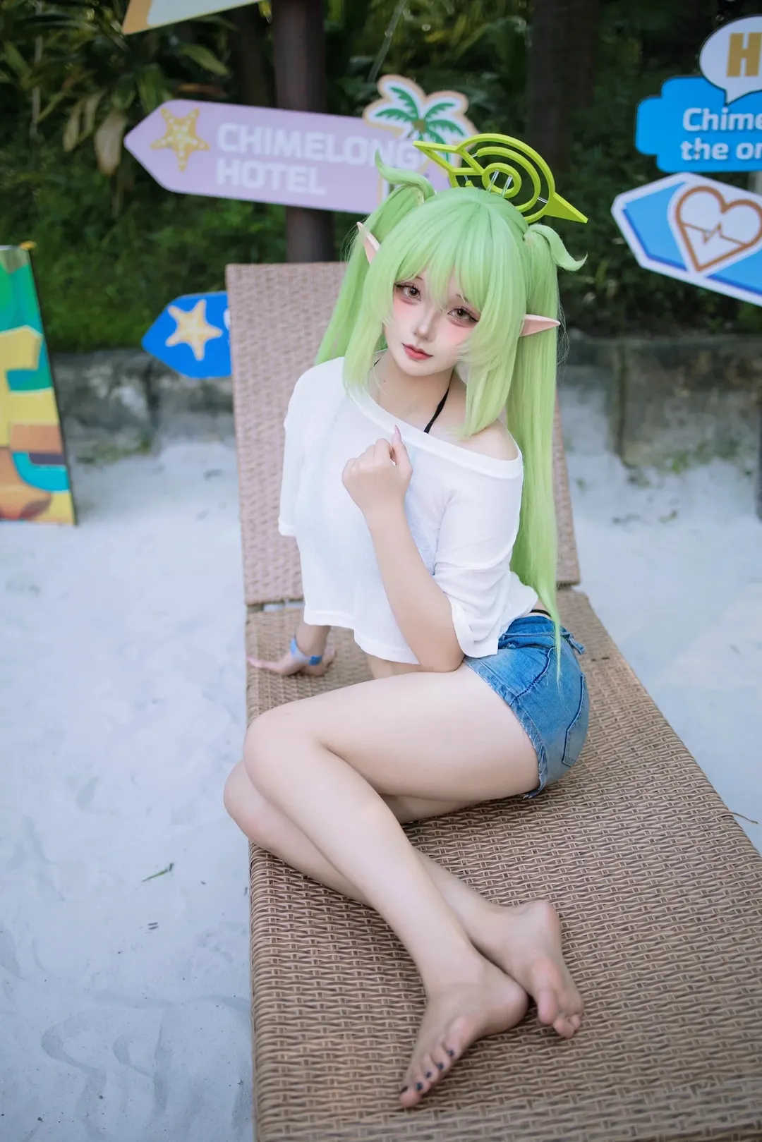 【橘望cos】哈密瓜双子的夏日沙滩度假风 - 第 1 张