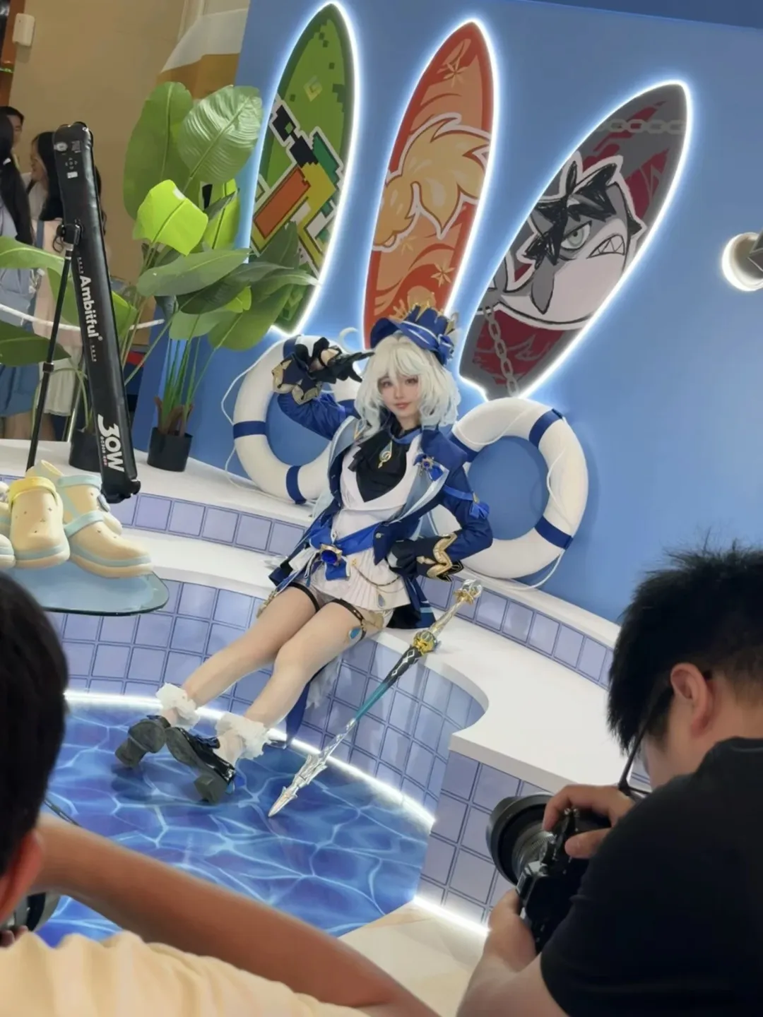 【芙宁娜cos】原神仲夏派对快闪的蓝色系少女 - 第 1 张