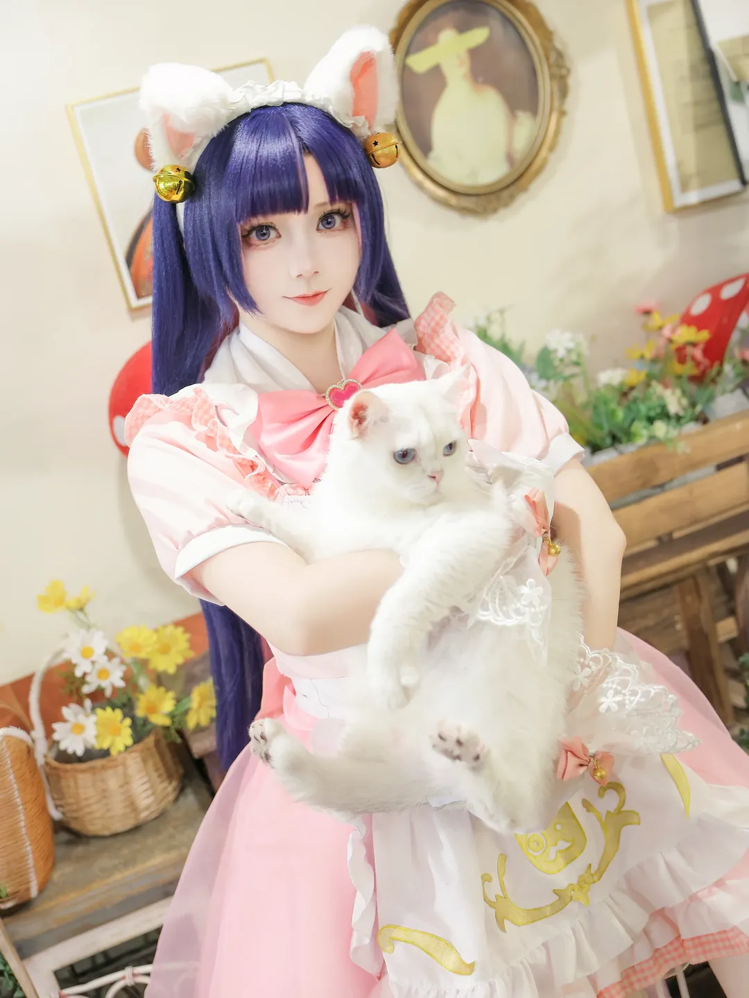 【雾子cos】守望先锋粉萌猫咖白耳黑尾喵 - 第 2 张