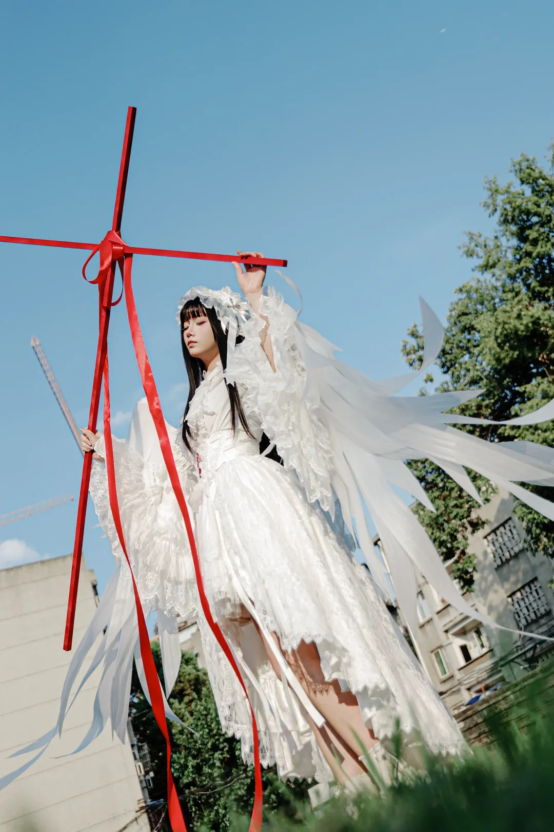 Lolita日系写真，背着十字架与翅膀的拍摄记录 - 第 6 张