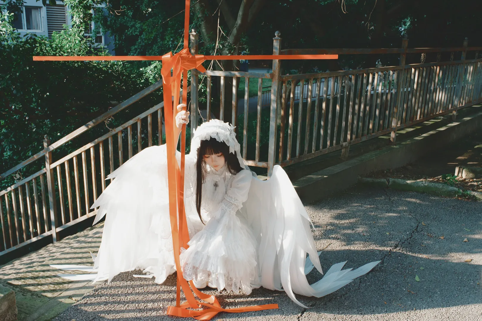 Lolita日系写真，背着十字架与翅膀的拍摄记录 - 第 8 张