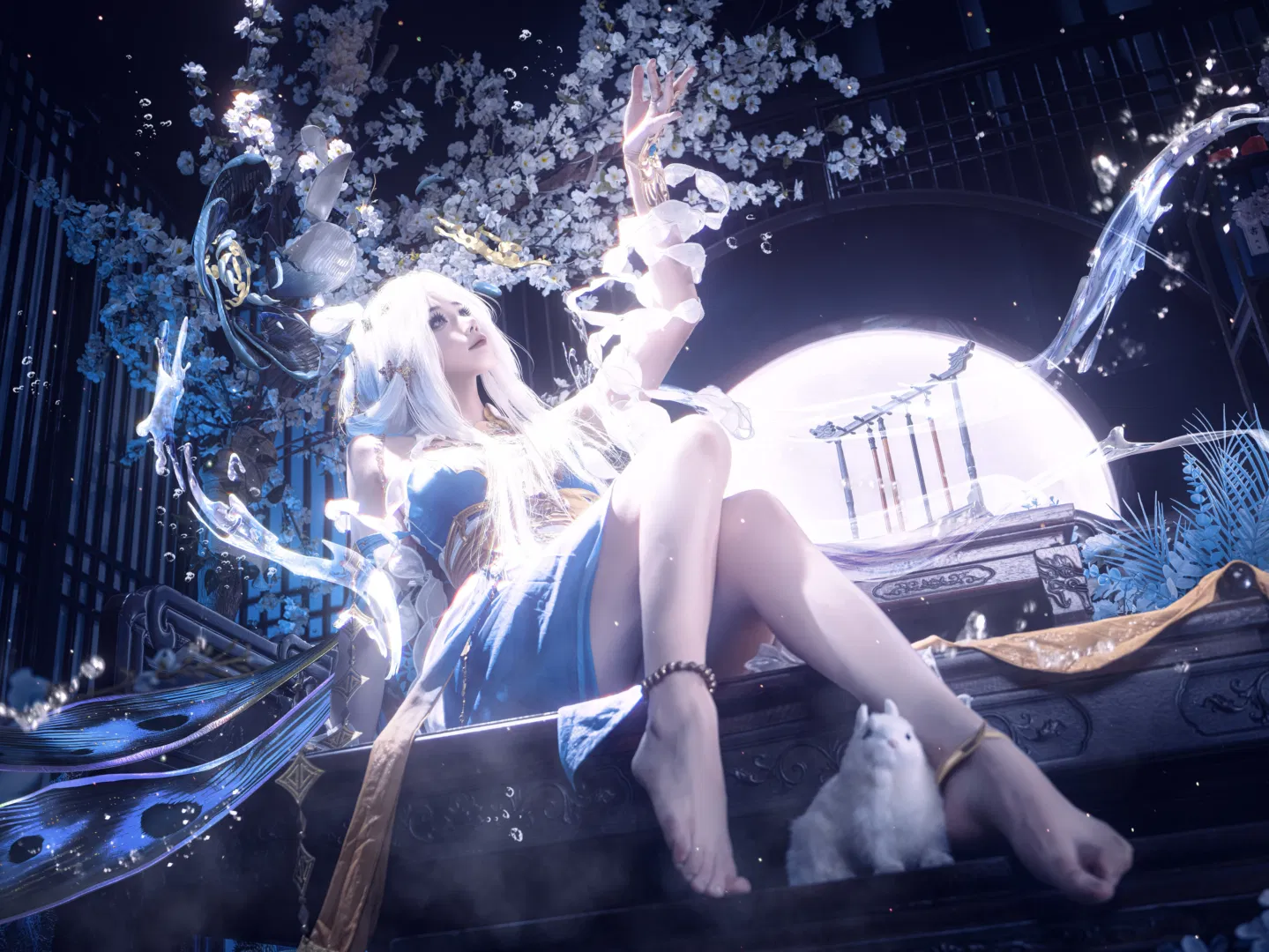 【嫦娥cos】王者榮耀落星盞，中秋月下的清冷感 - 第 3 張