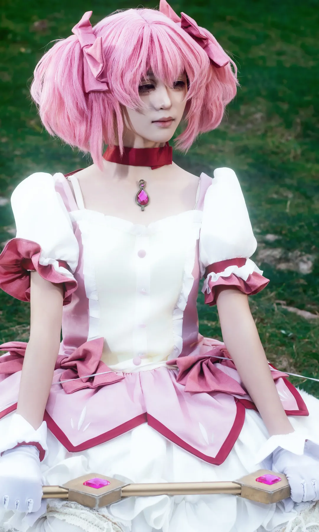 【鹿目圓cos】魔法少女小圓的草地上，細線牽引出溫柔與憂鬱 - 第 6 張