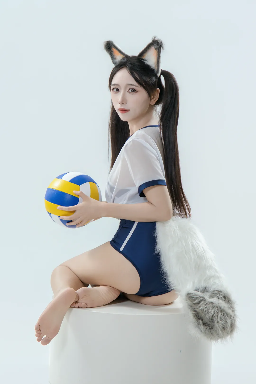 永劫无间胡桃泳装cos，白棚排球少女拍摄日记 - 第 1 张