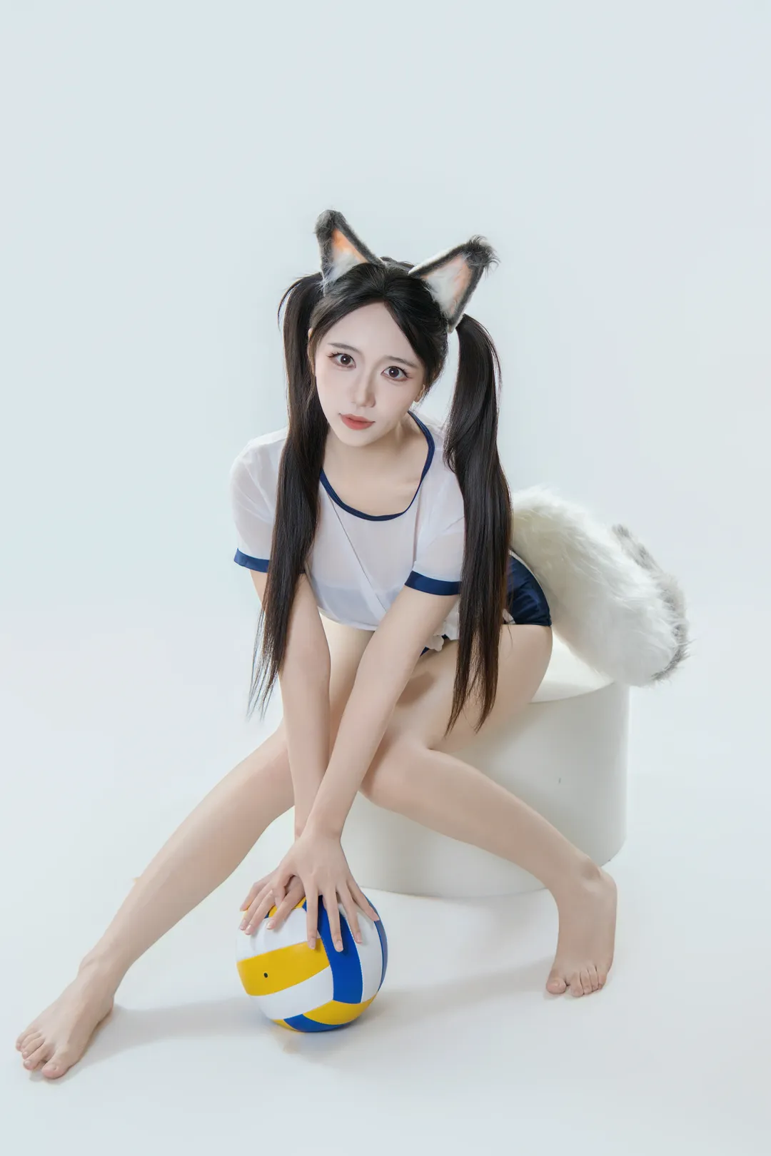 永劫无间胡桃泳装cos，白棚排球少女拍摄日记 - 第 2 张