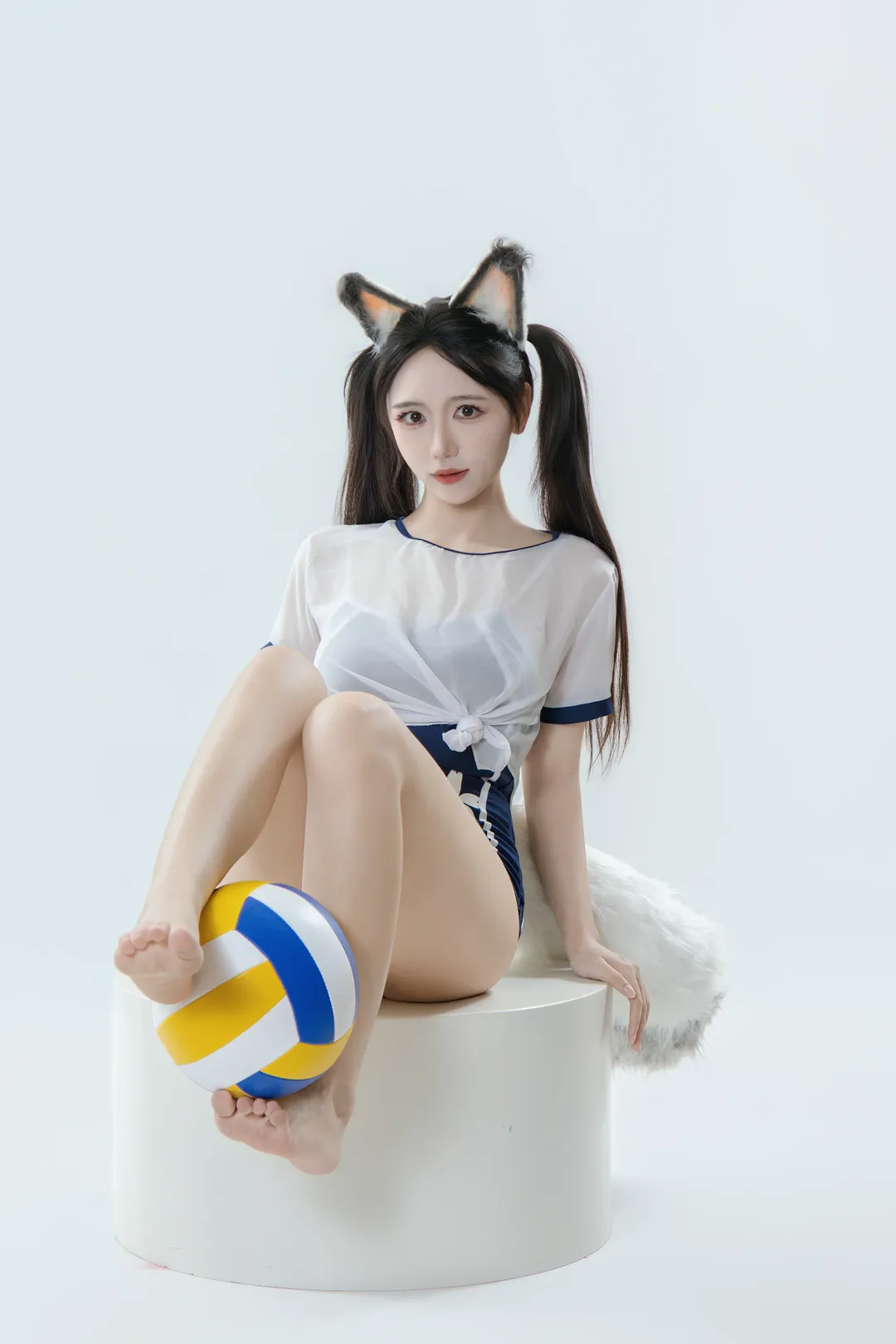 永劫无间胡桃泳装cos，白棚排球少女拍摄日记 - 第 3 张