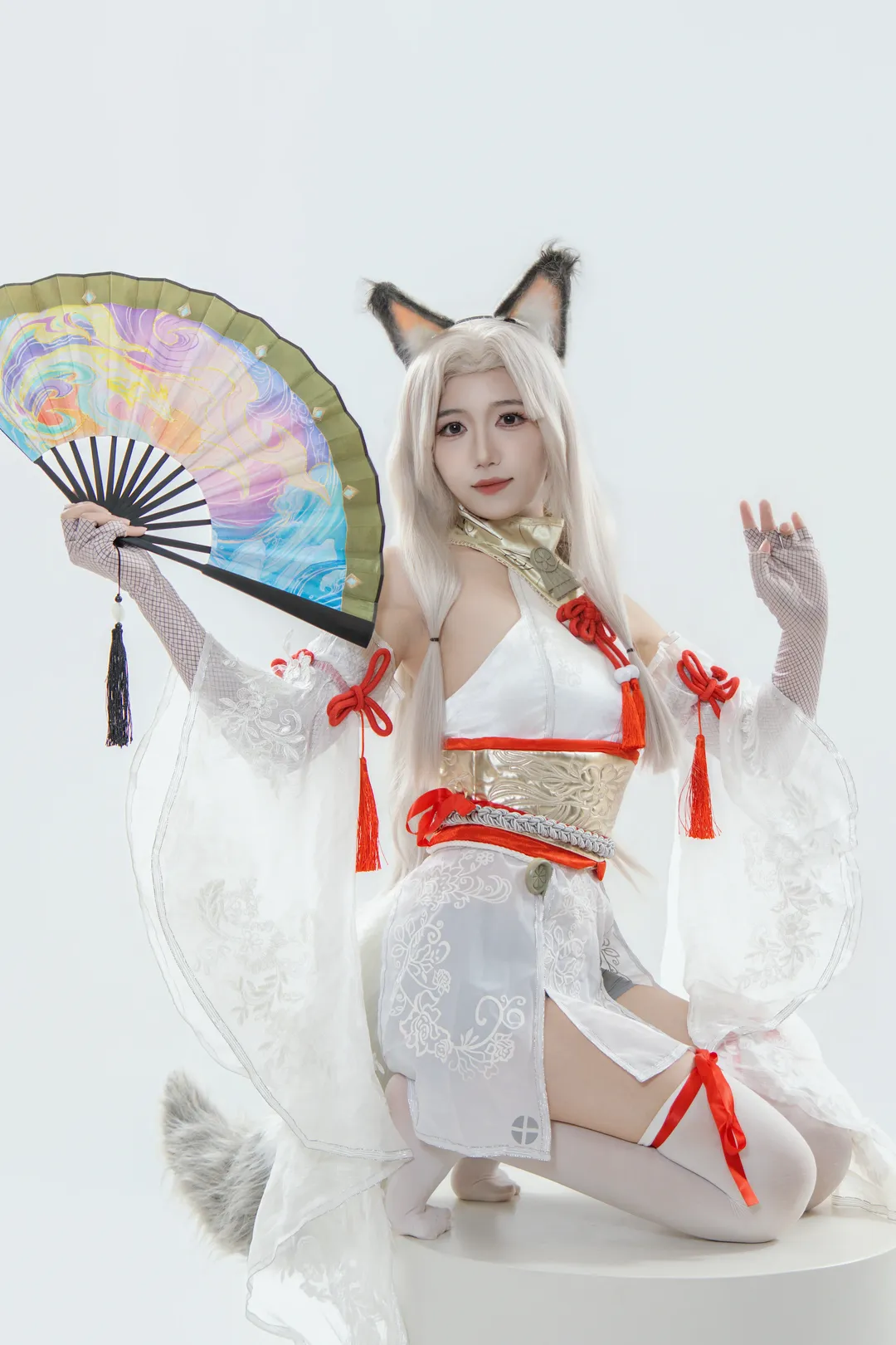 永劫无间土御门胡桃cos，白狐垂尾棚拍记录 - 第 1 张