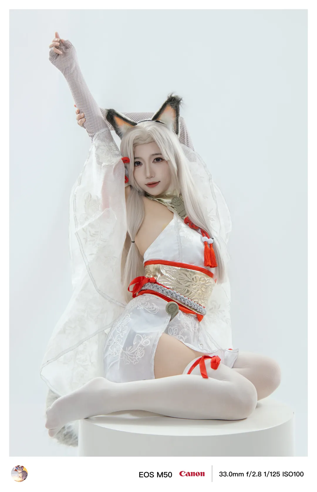 【土御门胡桃cos】永劫无间白狐巫女的棚拍记录 - 第 3 张