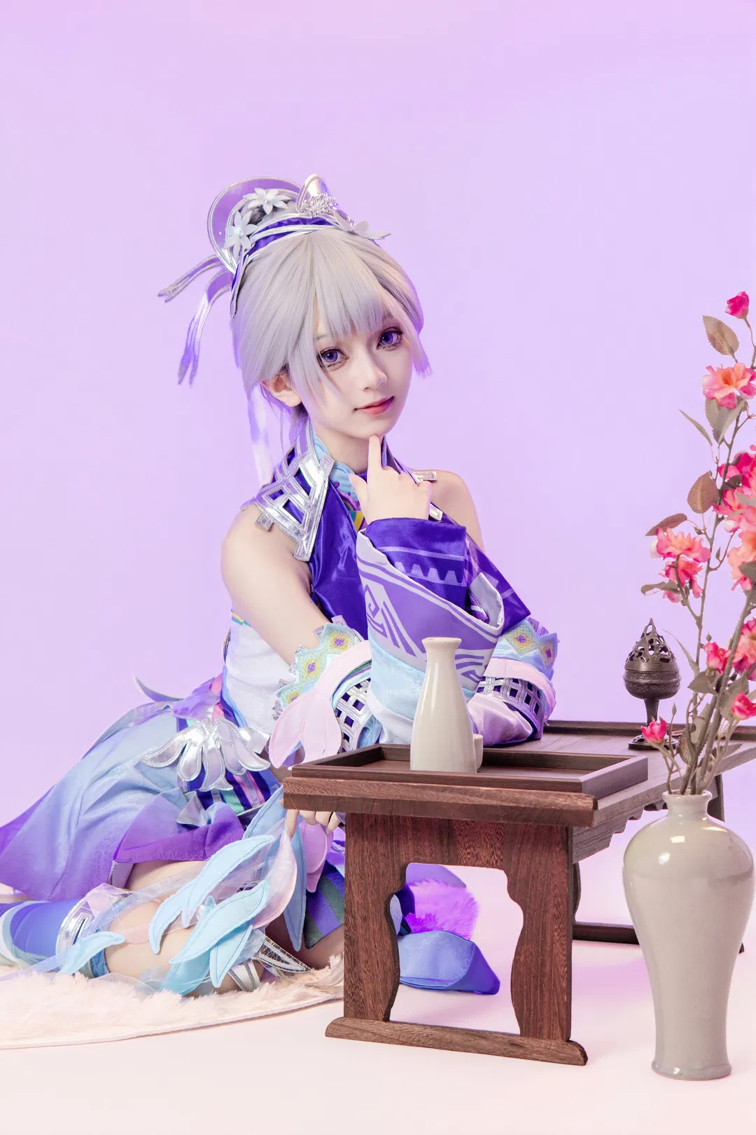 【杨玉环cos】王者荣耀银翎春语，苗族银饰与古风紫韵的碰撞 - 第 2 张