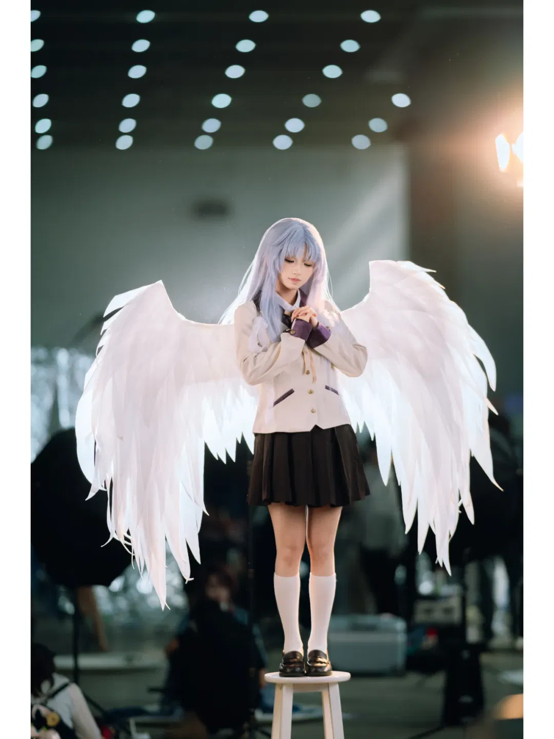 【立华奏cos】AngelBeats的治愈天使，闪光灯发光人像 - 第 1 张