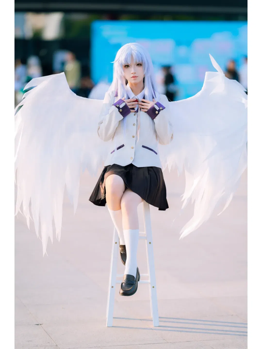 【立华奏cos】AngelBeats的治愈天使，闪光灯发光人像 - 第 3 张