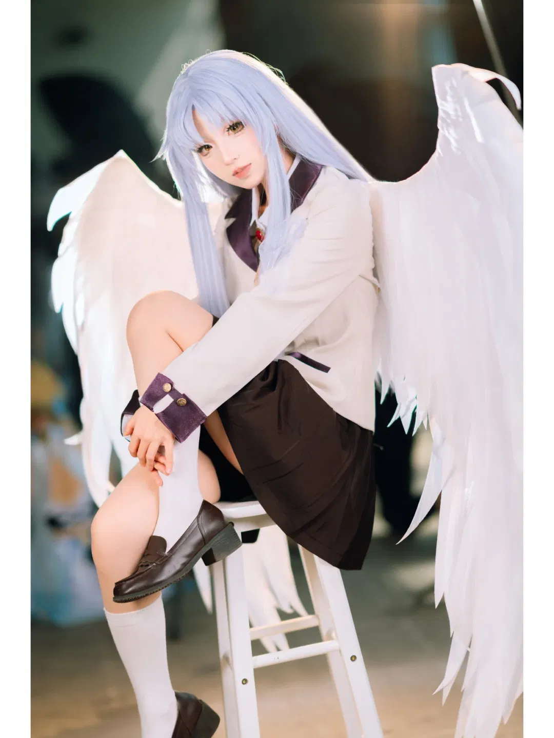 【立华奏cos】AngelBeats的治愈天使，闪光灯发光人像 - 第 5 张