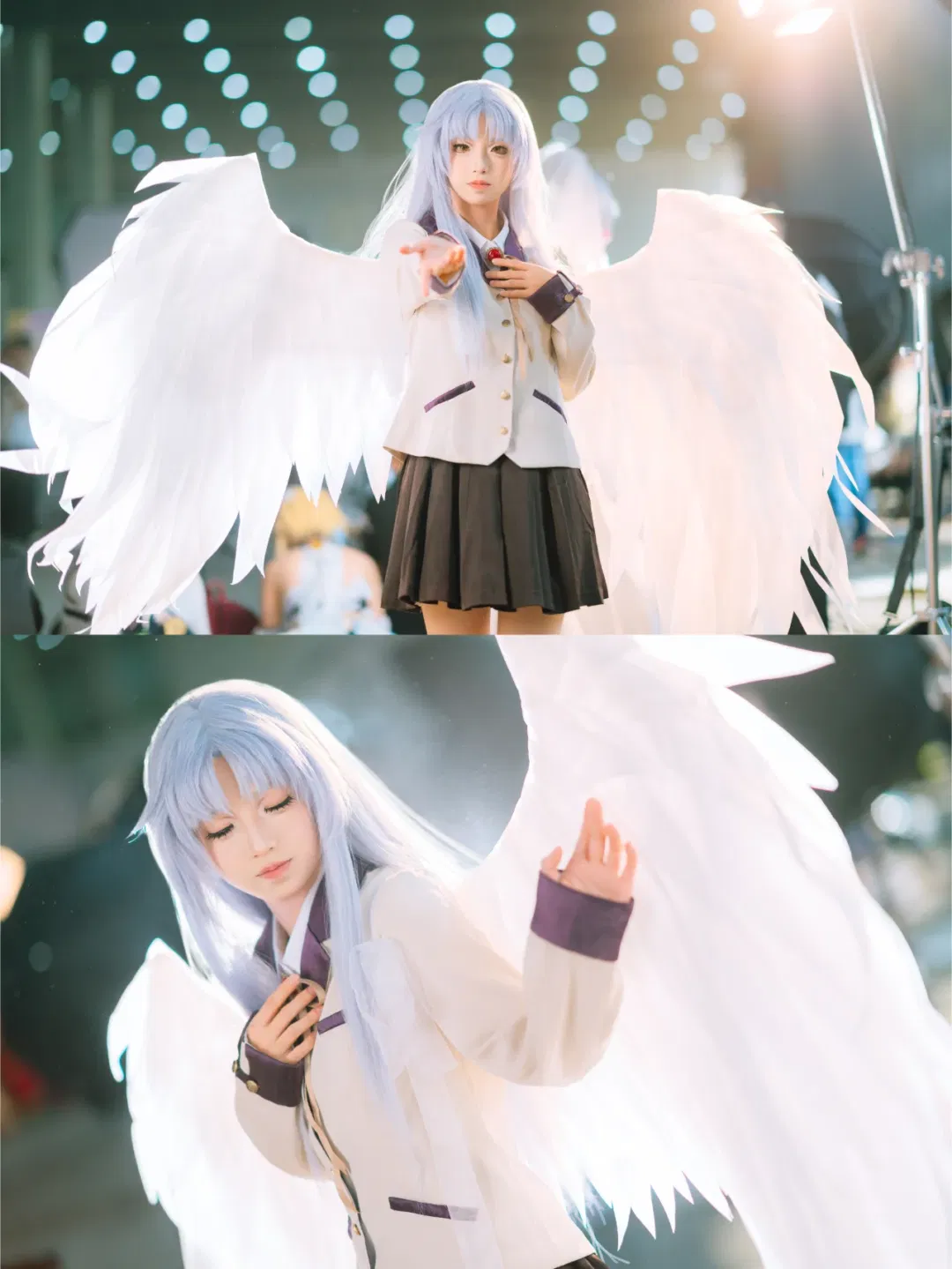 【立华奏cos】AngelBeats的治愈天使，闪光灯发光人像 - 第 7 张