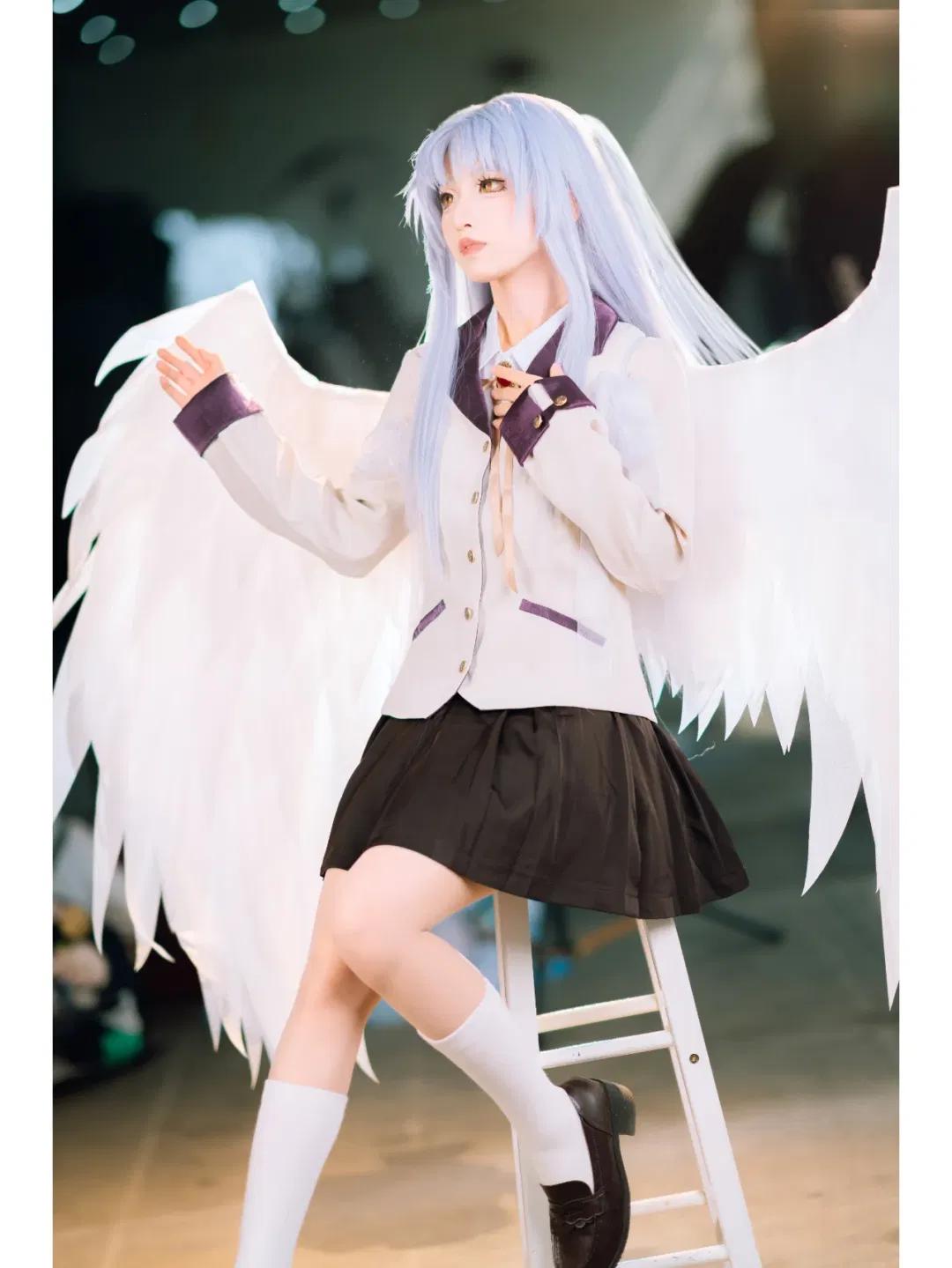 【立华奏cos】AngelBeats的治愈天使，闪光灯发光人像 - 第 9 张