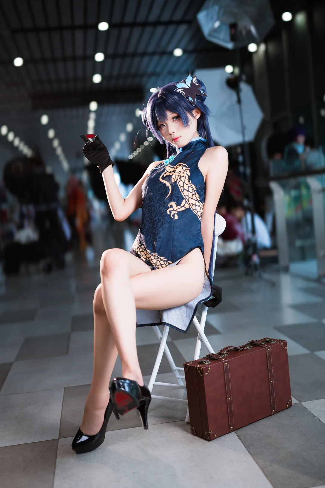 【妃咲cos】蔚藍檔案藍色旗袍漫展下的獨特魅力 - 第 3 張