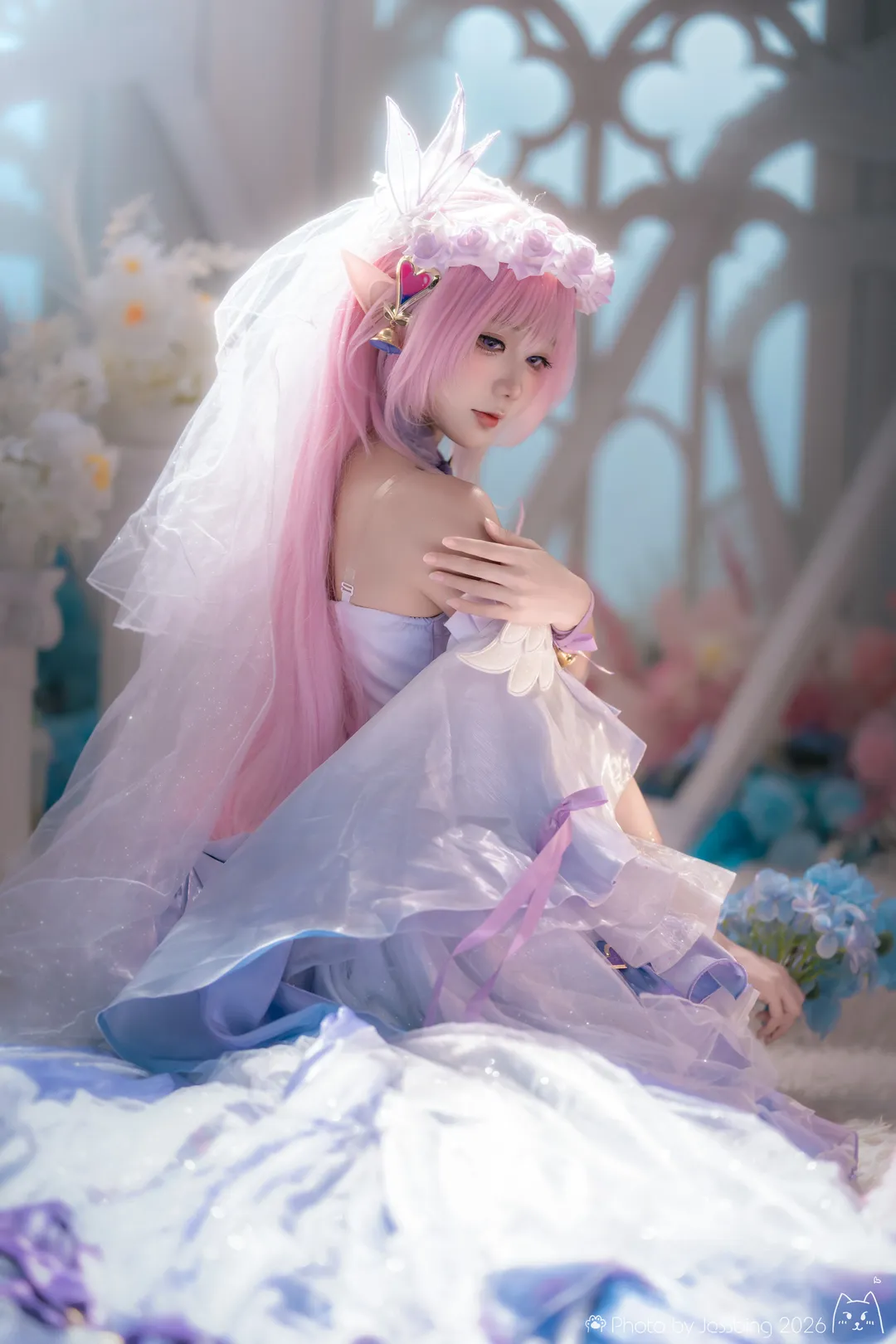 【爱丽希雅cos】崩坏3花嫁造型的创作分享 - 第 4 张
