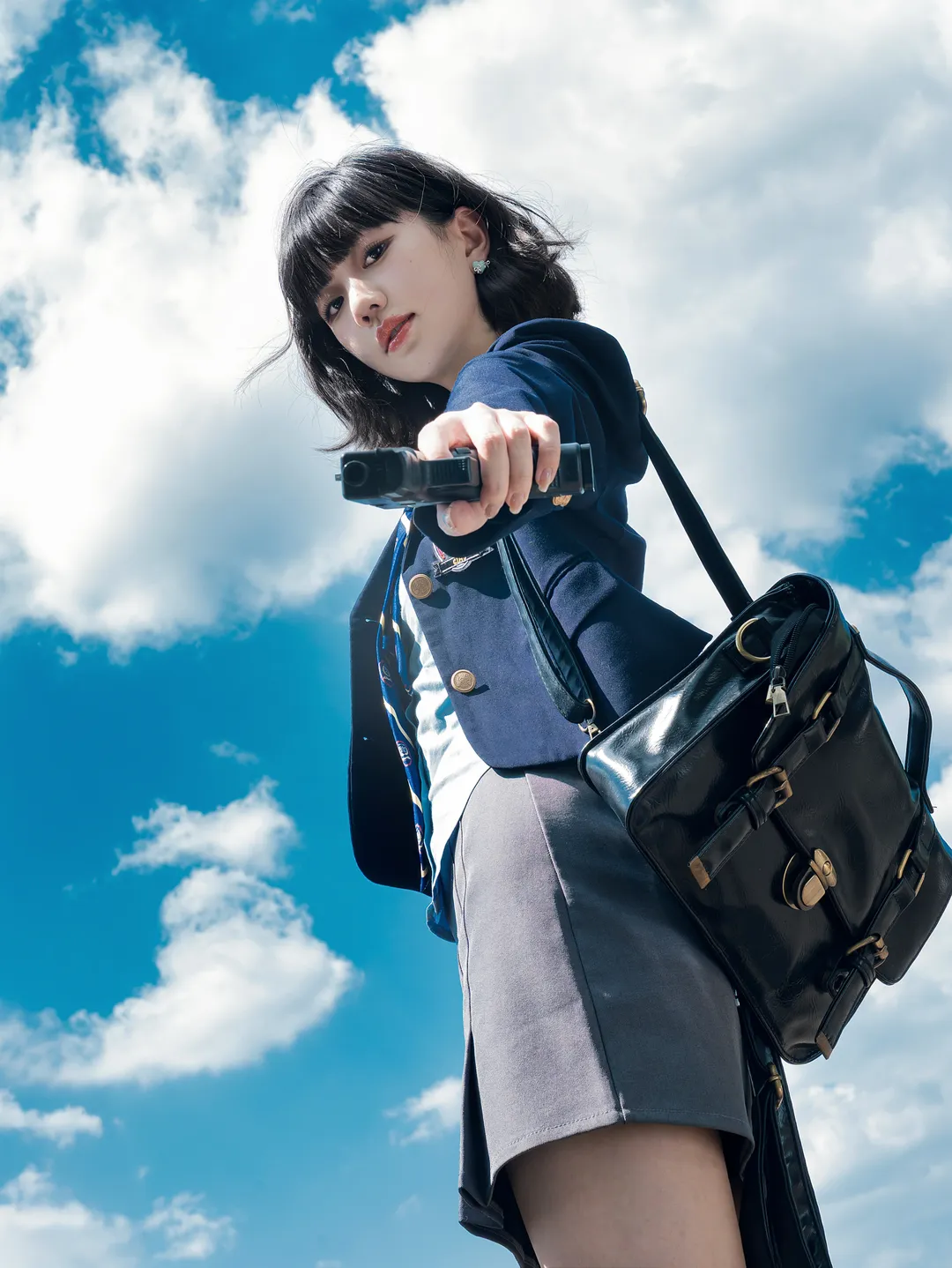 韩系学院风铁道少女 阳光下的制服写真 - 第 1 张