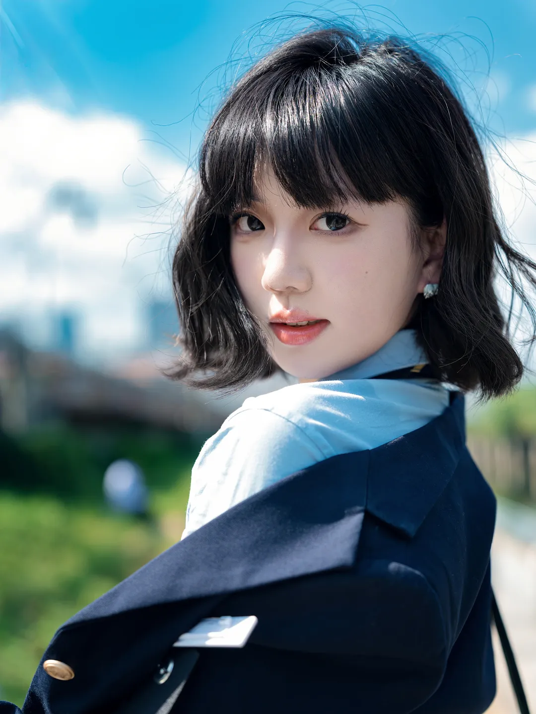 韩系学院风铁道少女 阳光下的制服写真 - 第 2 张