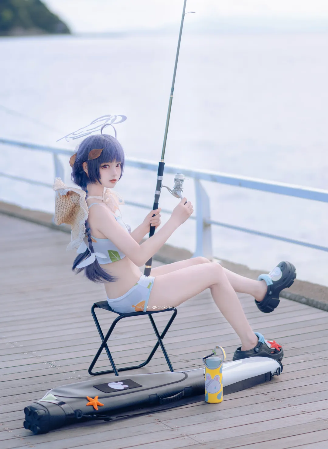 【霞沢美游cos】碧蓝档案的夏日垂钓时光 - 第 1 张