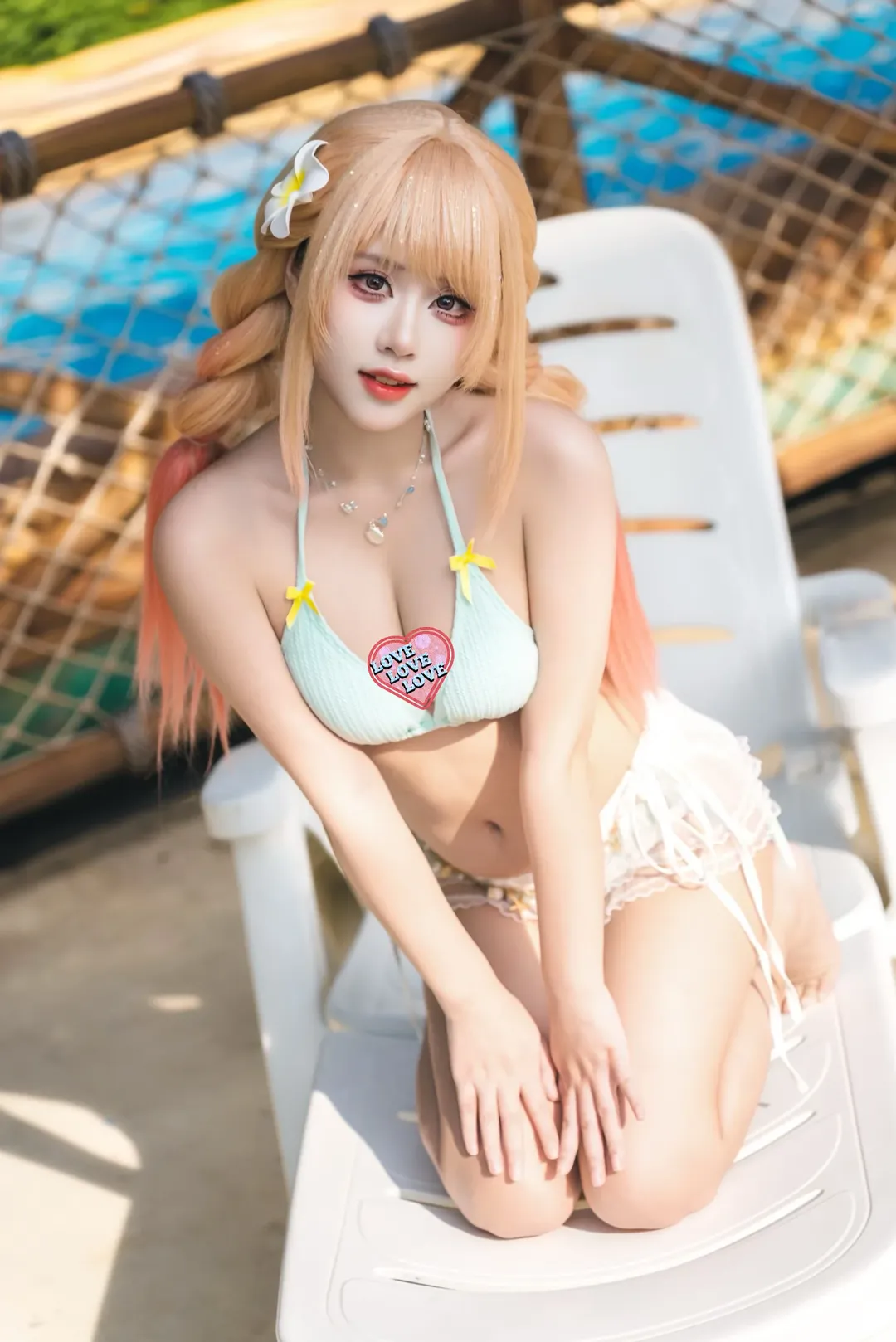 【喜多川海夢cos】水上樂園的薄荷綠泳裝拍攝分享 - 第 1 張