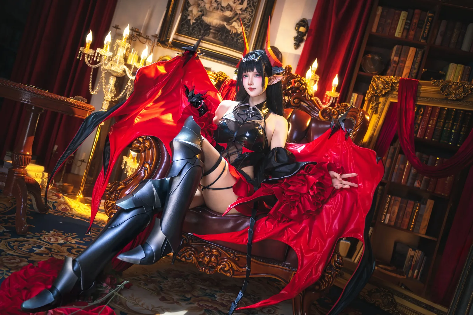【葛兹cos】碧蓝航线黑红恶魔风正片分享 - 第 3 张