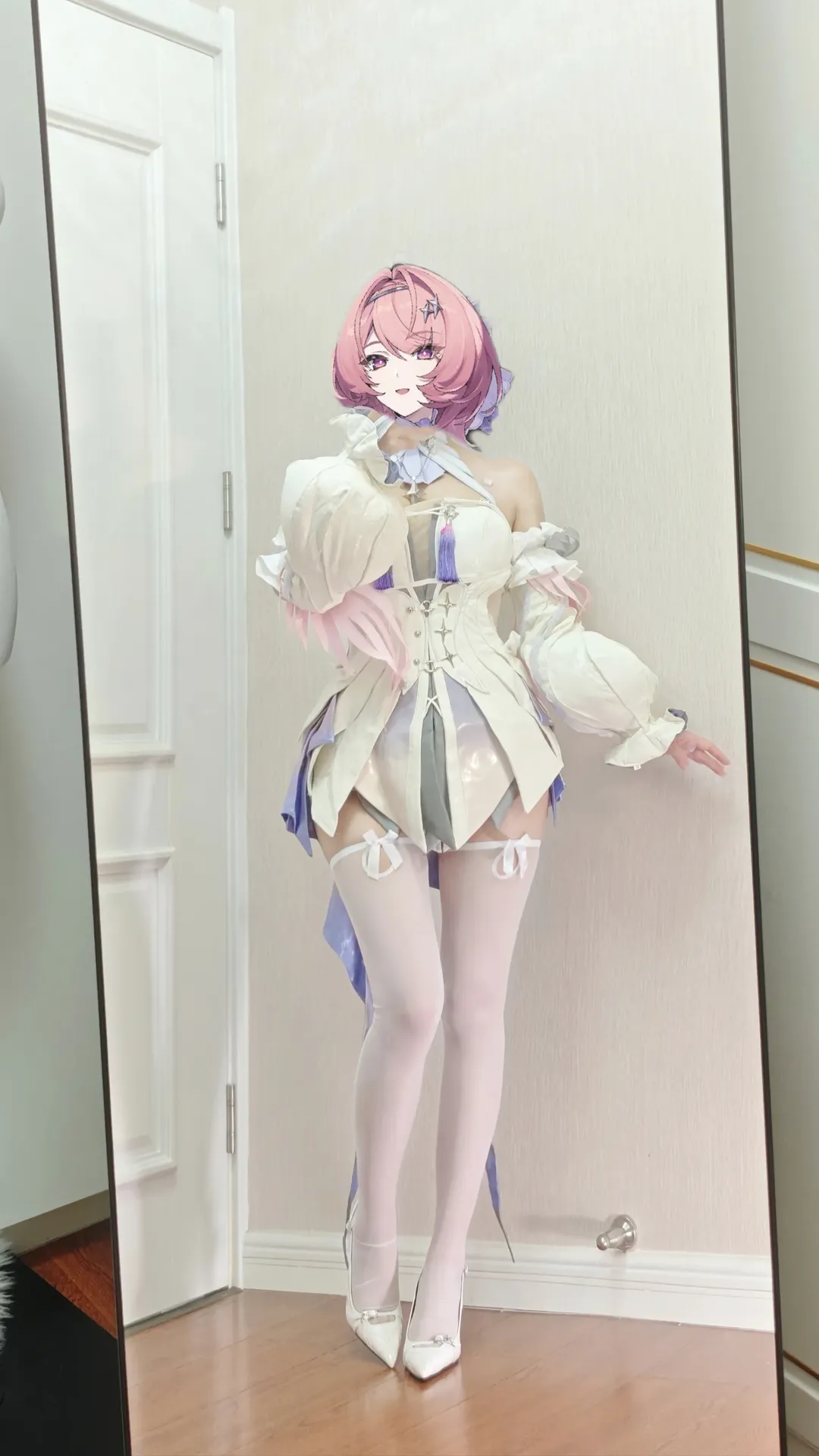 【蕾米埃尔cos】绝区零试服，白丝高跟的优雅呈现 - 第 1 张