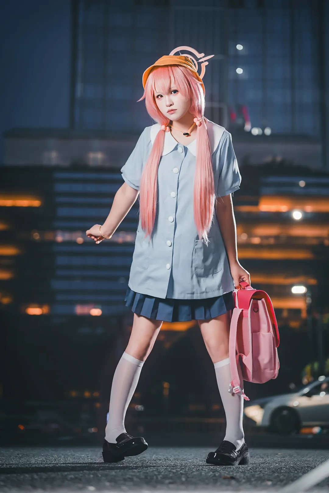 小鸟游星野cos 蔚蓝档案幼稚园限定夜景街拍 - 第 1 张