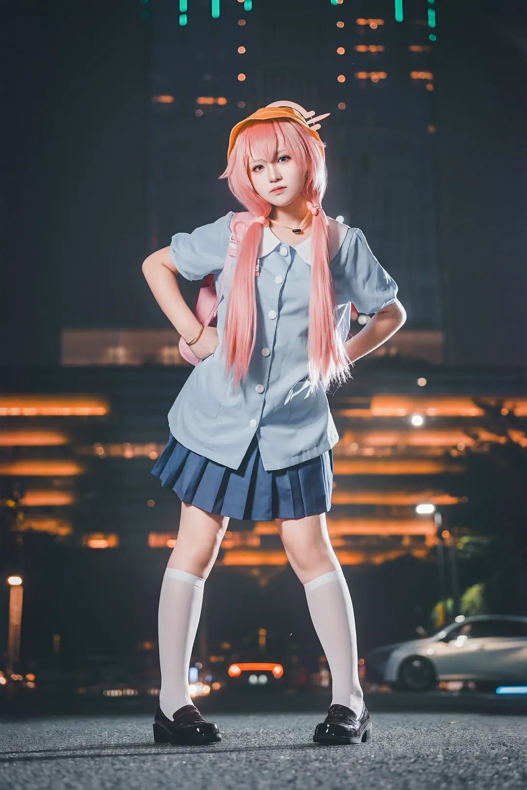 小鸟游星野cos 蔚蓝档案幼稚园限定夜景街拍 - 第 3 张