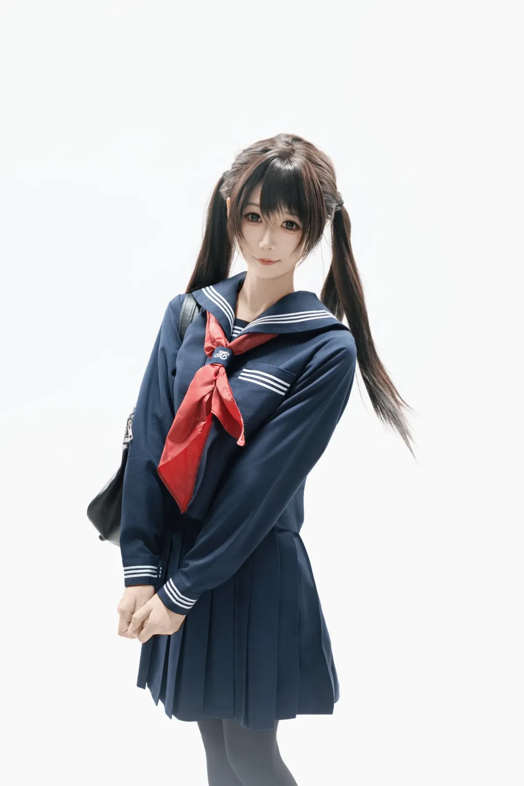 双马尾JK制服写真，白棚定格日系女高日常 - 第 3 张