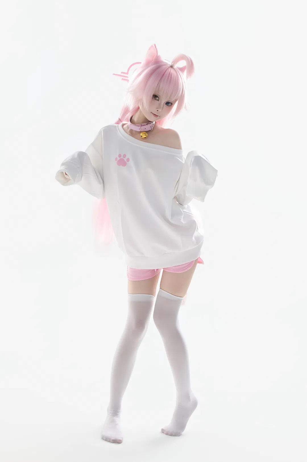 【小鸟游星野cos】蔚蓝档案的粉发猫耳少女 - 第 2 张