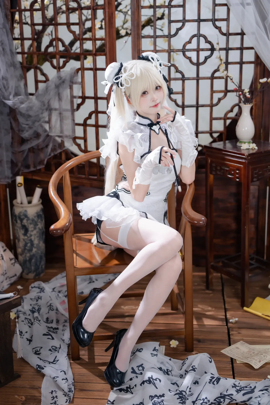 【殷紫萍cos】永劫无间里的济世医者，这次尝试了清冷庭院风 - 第 2 张