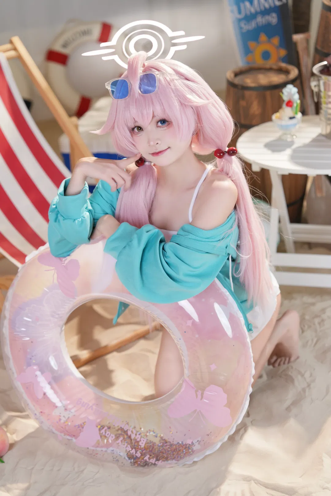 【小鸟游星野cos】蔚蓝档案的夏日沙滩小憩 - 第 2 张