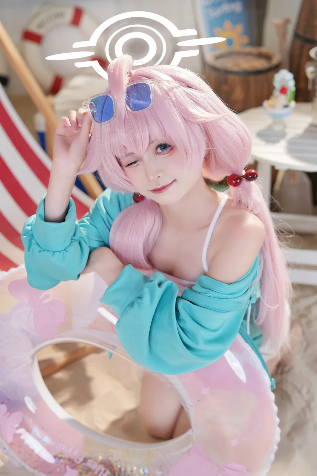 【小鸟游星野cos】蔚蓝档案的夏日沙滩小憩 - 第 3 张