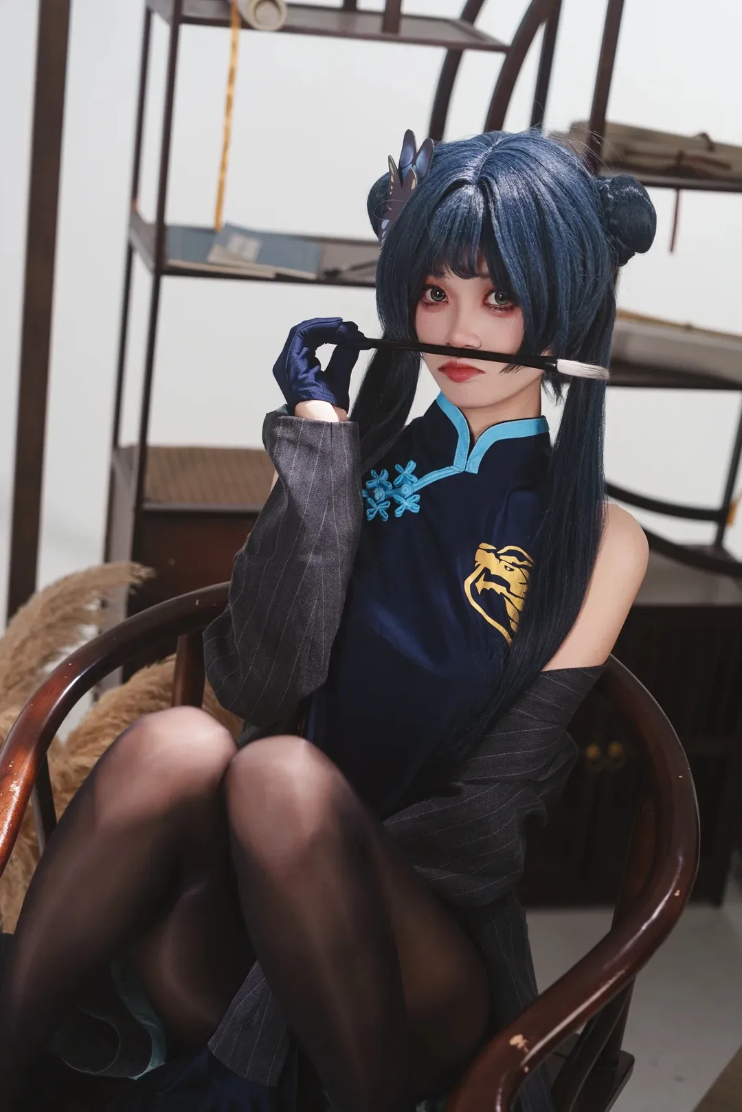 碧藍檔案妃咲cos 旗袍與黑絲的優雅碰撞 - 第 2 張