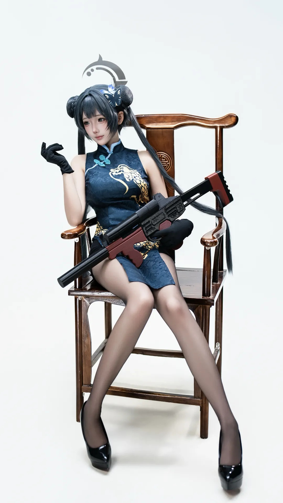 【妃咲cos】蔚蓝档案妃咲旗袍造型棚拍分享 - 第 5 张