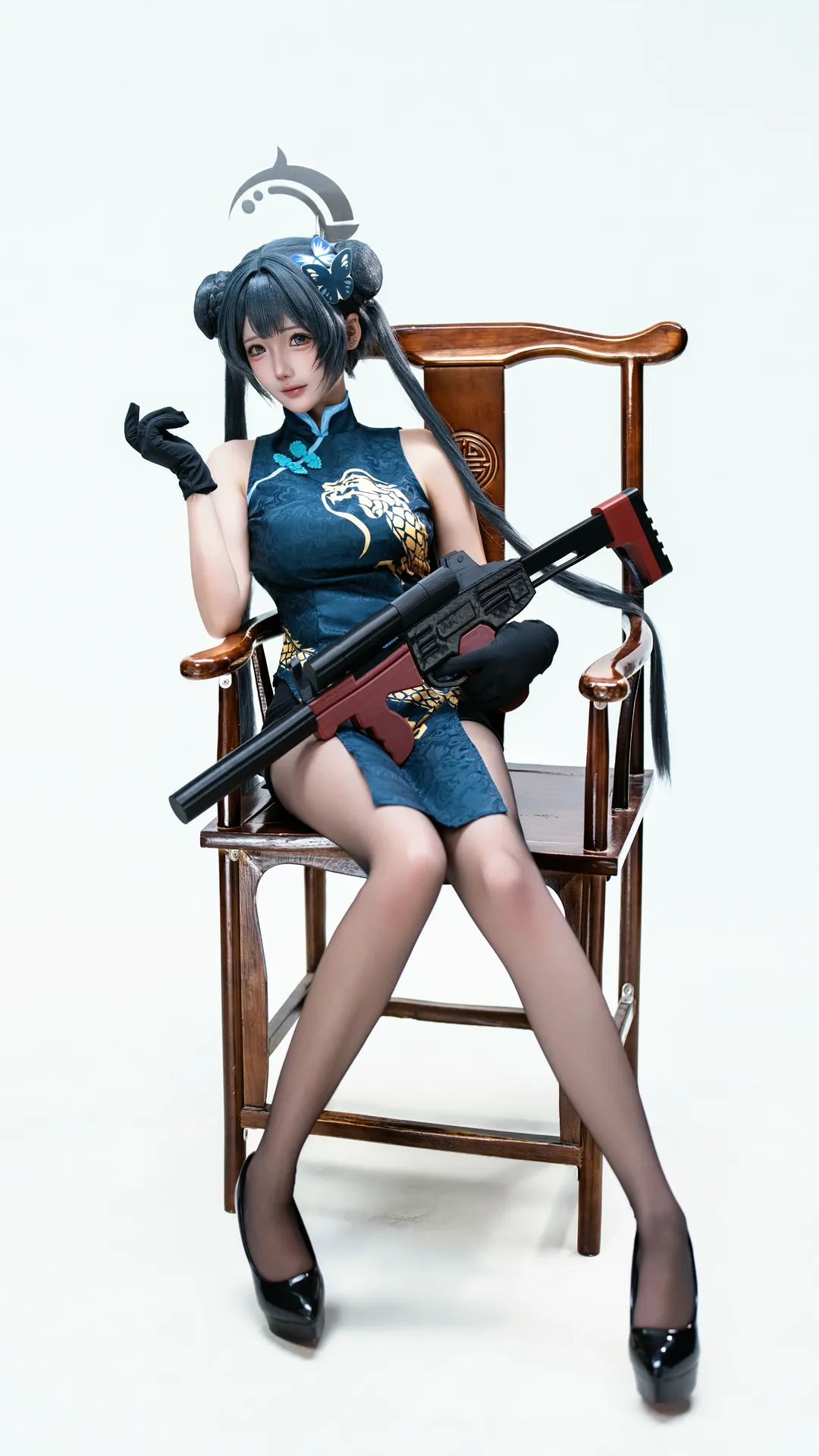 【妃咲cos】蔚蓝档案妃咲旗袍造型棚拍分享 - 第 6 张