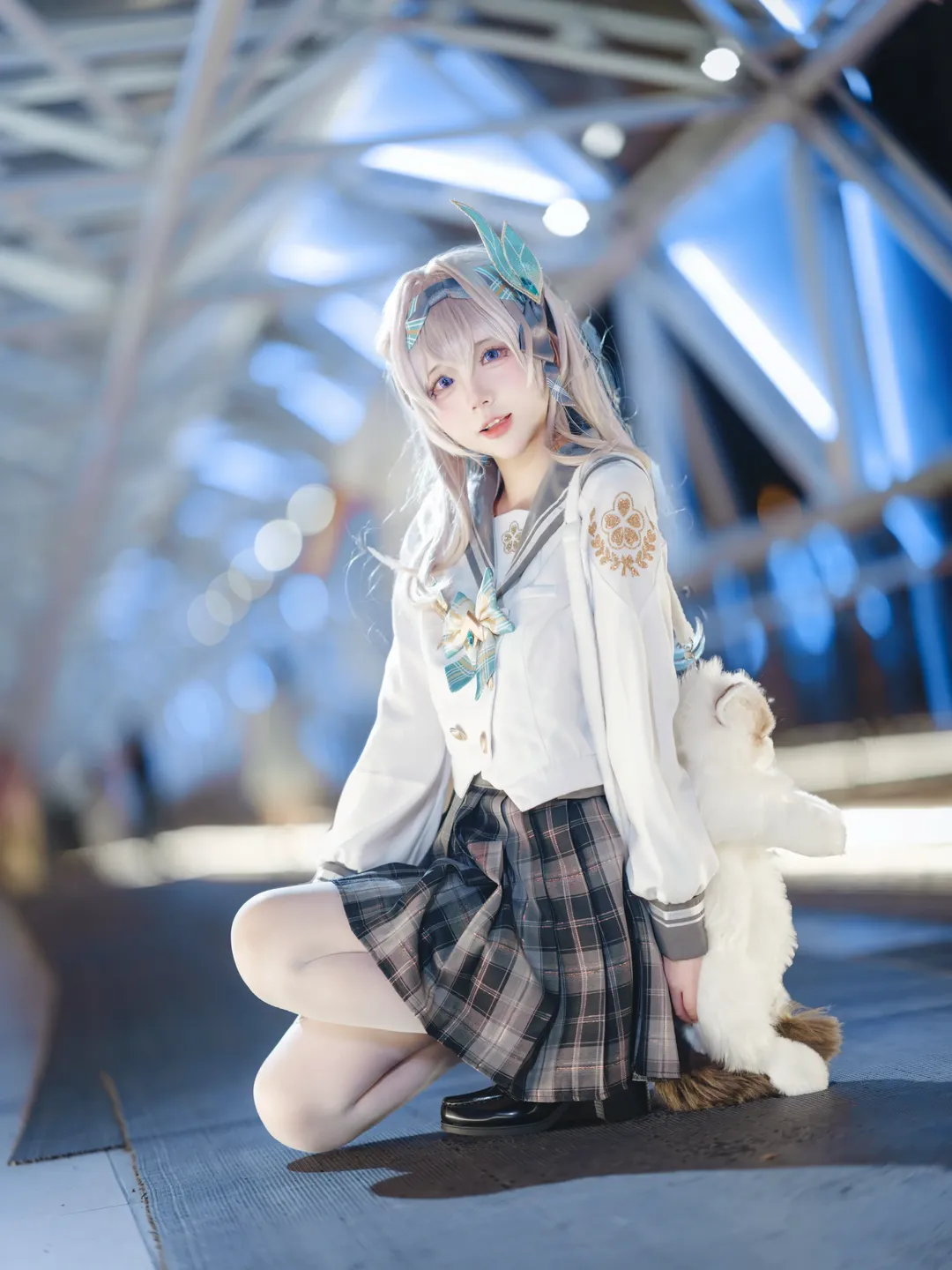【流萤cos】外环路站天桥的JK制服夜色写真 - 第 2 张